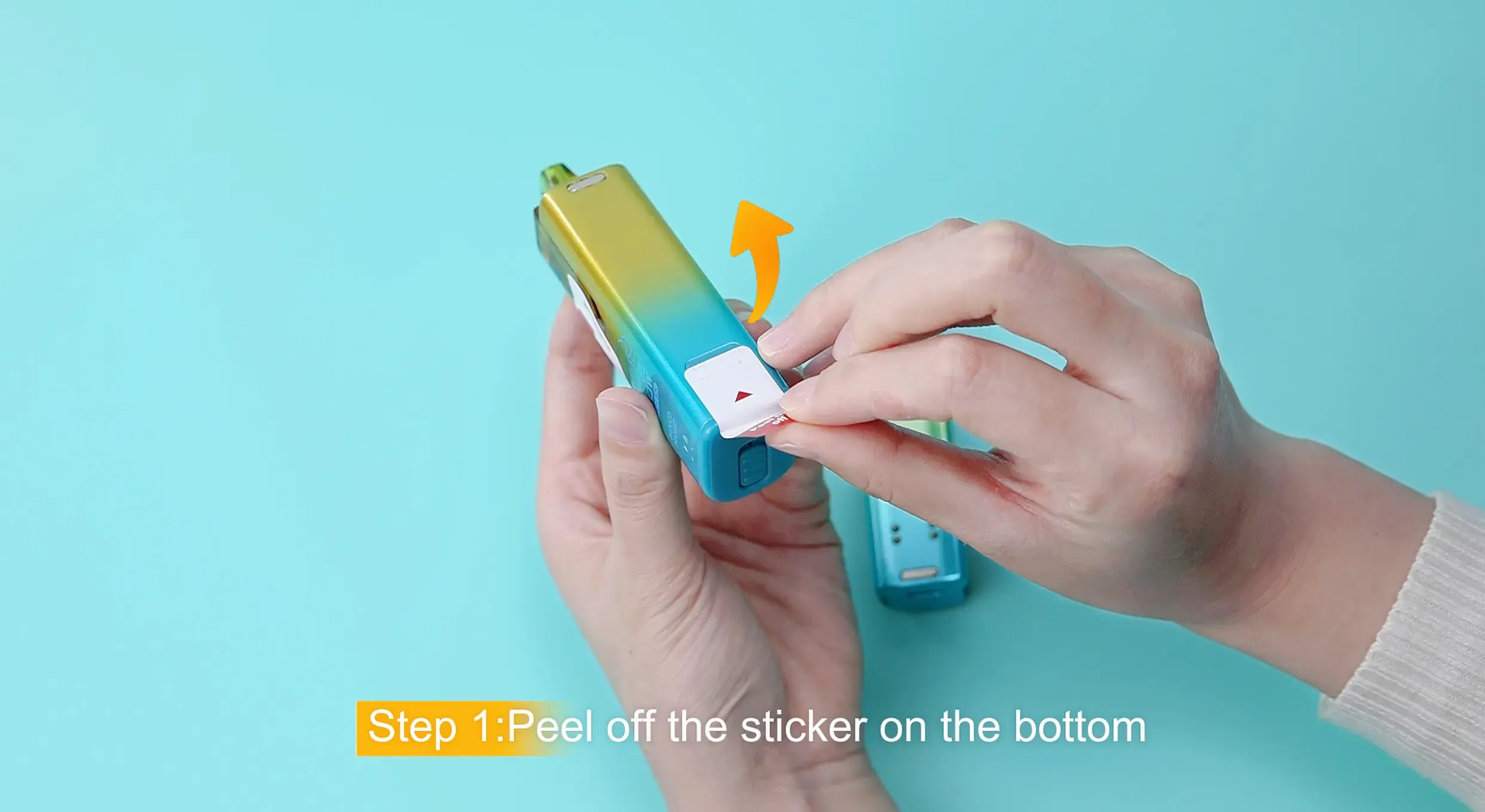 How to use PUREFLOW SWITCH step 1 remove bottom sticker