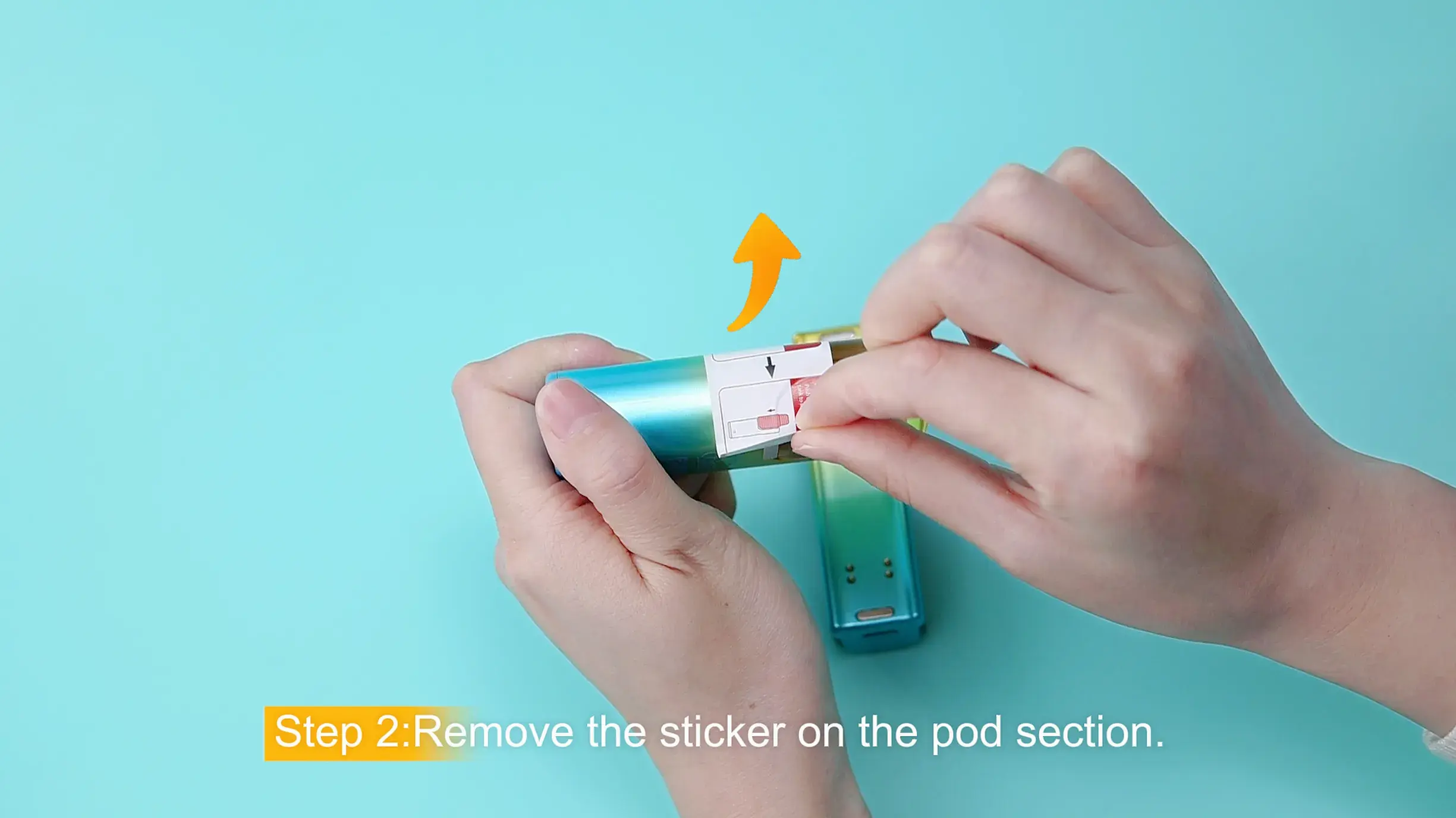 How to use PUREFLOW SWITCH step 2 remove pod sticker